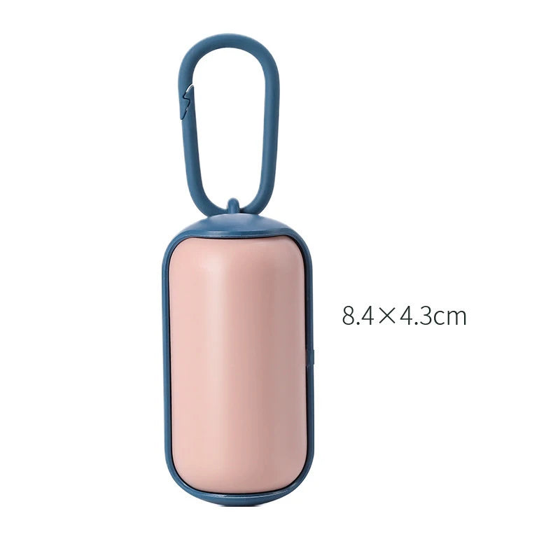 Dog Poop Bag Dispenser,Pet Waste Bag Holder for Leash with Carabiner Clip,with 15pcs Leak-proof Doggy Waste Bags for Dog Walking