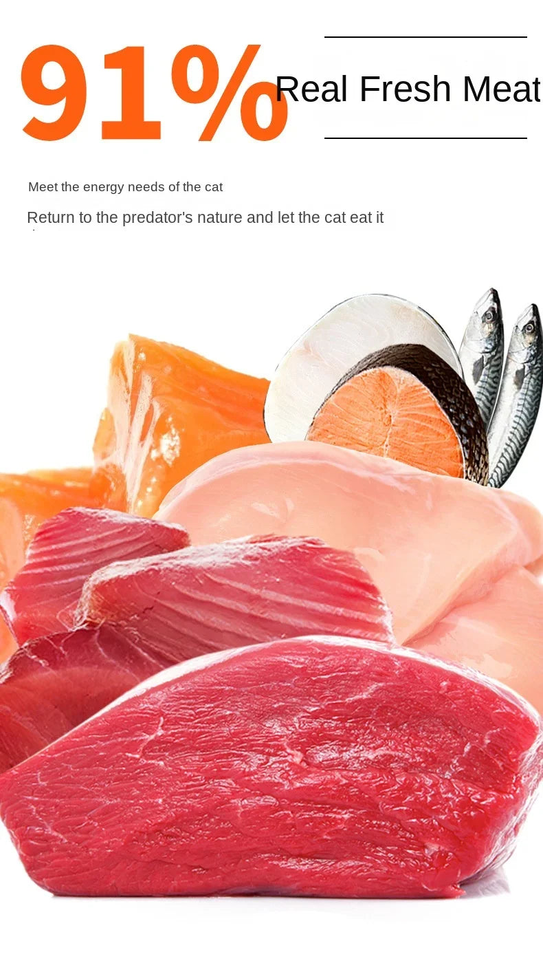 Pet Freezedried Cat Food General Grain-free High Protein Fresh Meat Nutritious Cat Food Main Food Probiotics Grain-free Cat Food