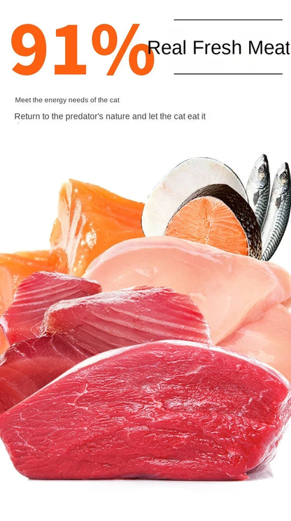 Pet Freezedried Cat Food General Grain-free High Protein Fresh Meat Nutritious Cat Food Main Food Probiotics Grain-free Cat Food