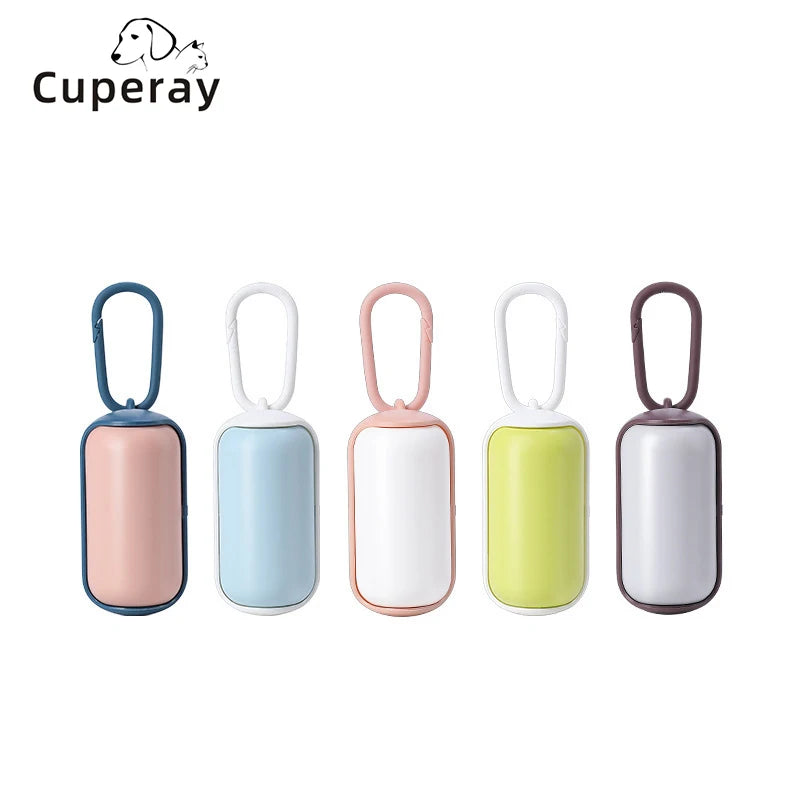 Dog Poop Bag Dispenser,Pet Waste Bag Holder for Leash with Carabiner Clip,with 15pcs Leak-proof Doggy Waste Bags for Dog Walking