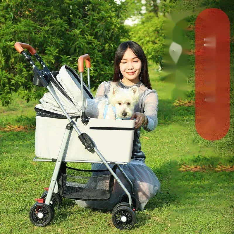 Pet Stroller For Dogs, Cats, And Dogs, Lightweight And Foldable Bag, Detachable External Push, Dog Walking, Detachable Carrying