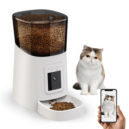 Video Automatic Pet Feeder with HD Camera, Food Dispenser for Cats and Dogs WiFi Smart Feeder with Camera 4L 2-Way Audio,Mobile