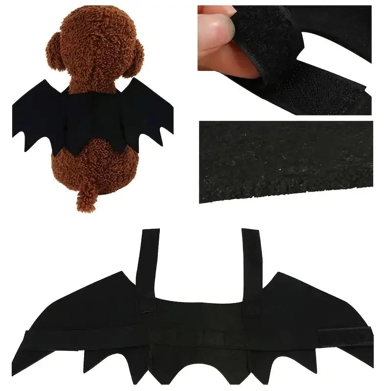 Pet Bat Wings Felt Halloween Costume Small Dog Cat Wings Apparel Funny Dress-Up for Halloween Party Cosplay Pet Accessories