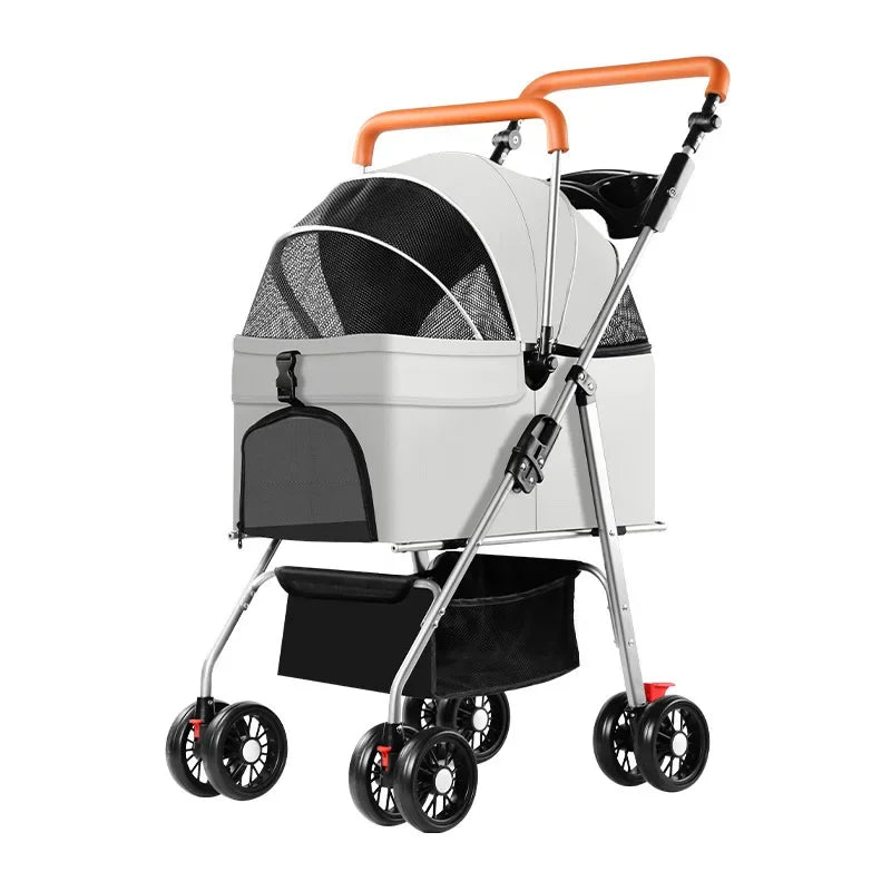 Pet Stroller For Dogs, Cats, And Dogs, Lightweight And Foldable Bag, Detachable External Push, Dog Walking, Detachable Carrying