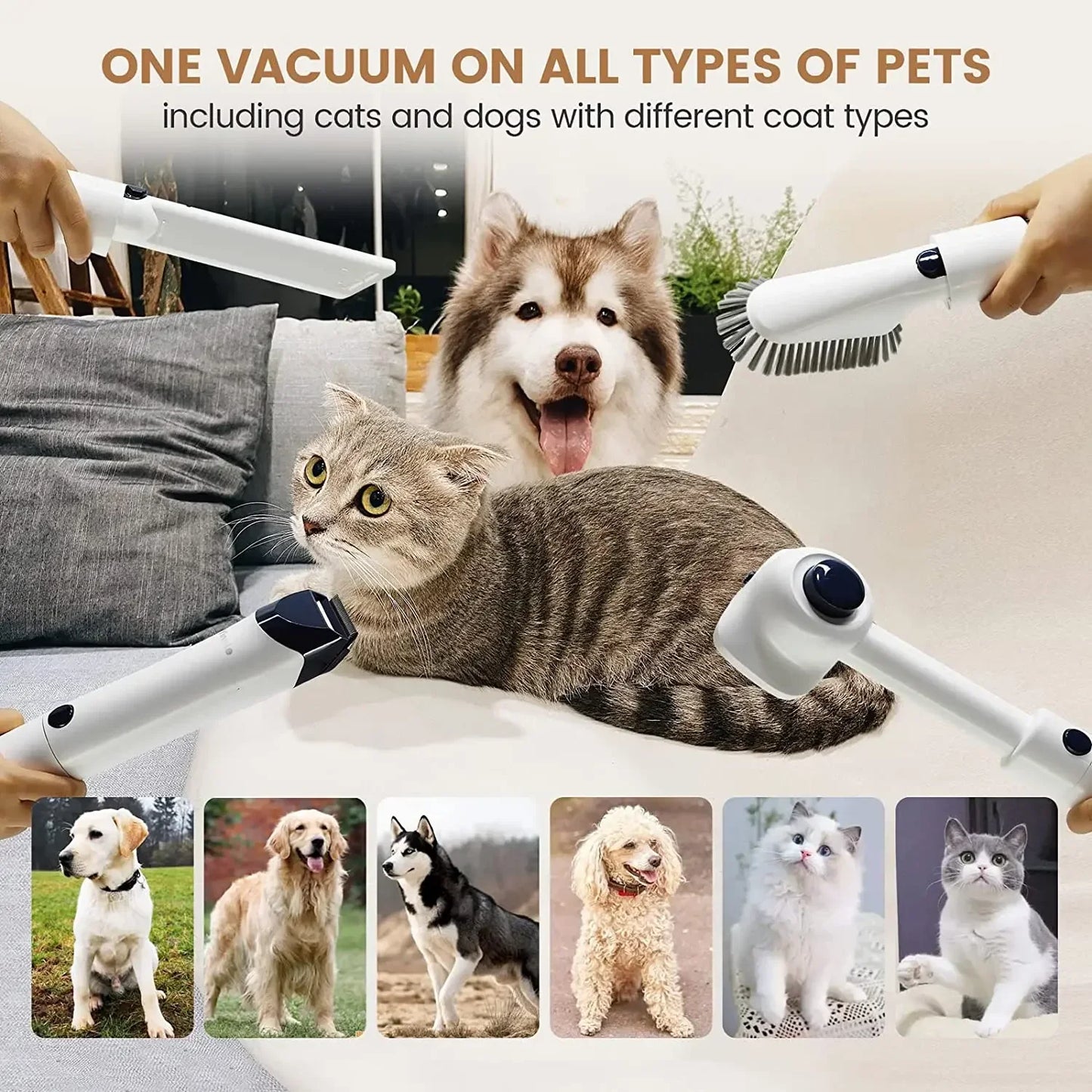 Pet Accessories Wholesale China New Arrivals Containable Dog Hair Vacuum Cleaner With Fitting Bracket Pet Vacuum