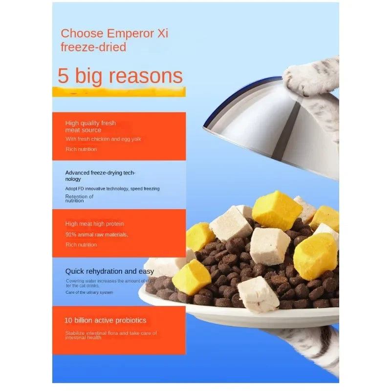 Pet Freezedried Cat Food General Grain-free High Protein Fresh Meat Nutritious Cat Food Main Food Probiotics Grain-free Cat Food