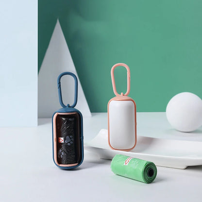 Dog Poop Bag Dispenser,Pet Waste Bag Holder for Leash with Carabiner Clip,with 15pcs Leak-proof Doggy Waste Bags for Dog Walking