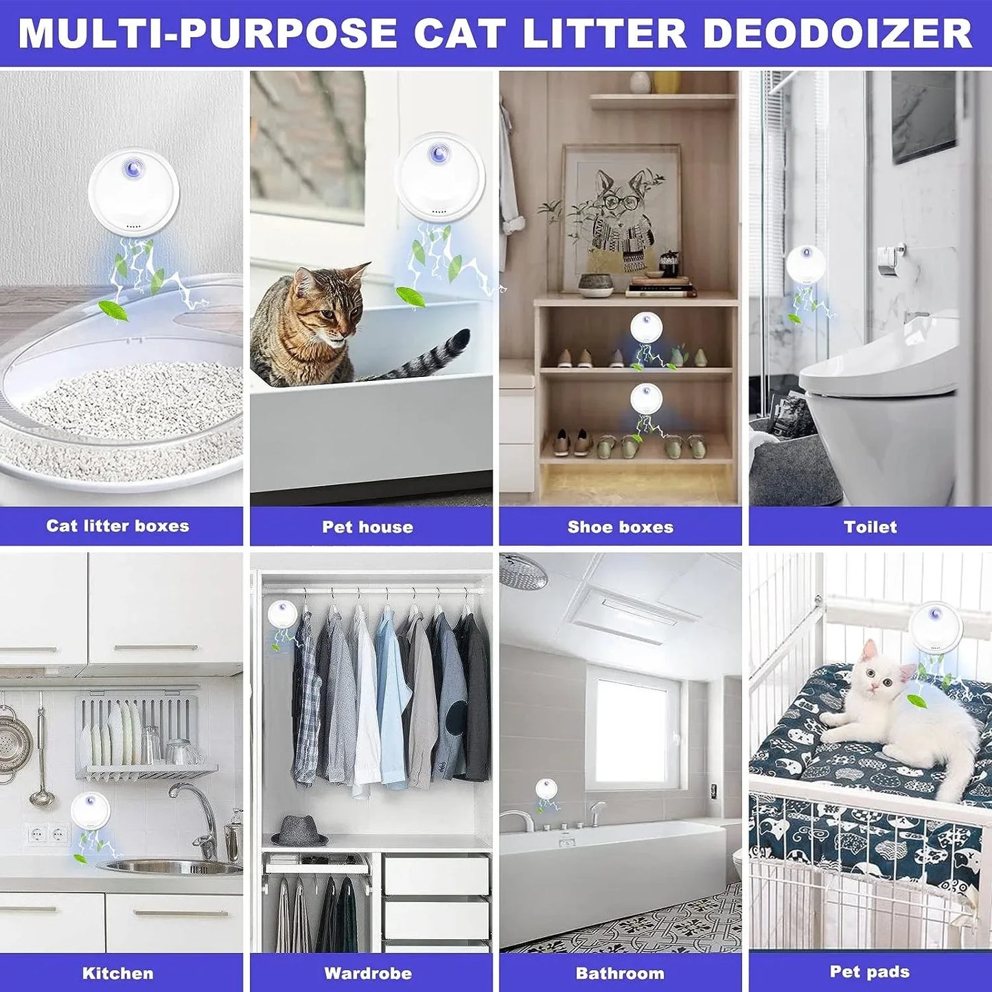 Smart Cat Odor Purifier For Cat Litter Box Deodorizer Pet Toilet Air Purifier Dog Cat Litter Deodorant Pet Supplies