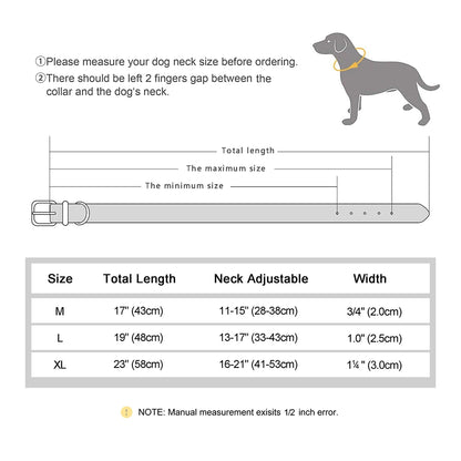 Dog Collar High Quality PU Leather Pet Collars Anti-lost Tag Collar Adjustable for Small Medium Dogs Chihuahua Pug  Accessories