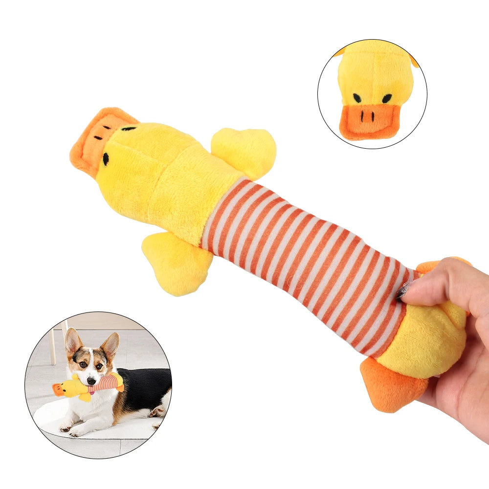 Fit for All Pets Dog Cat Fleece Toys Popular Squeak Chew Sound Dolls Elephant Duck Pig Pet Funny Plush Toys