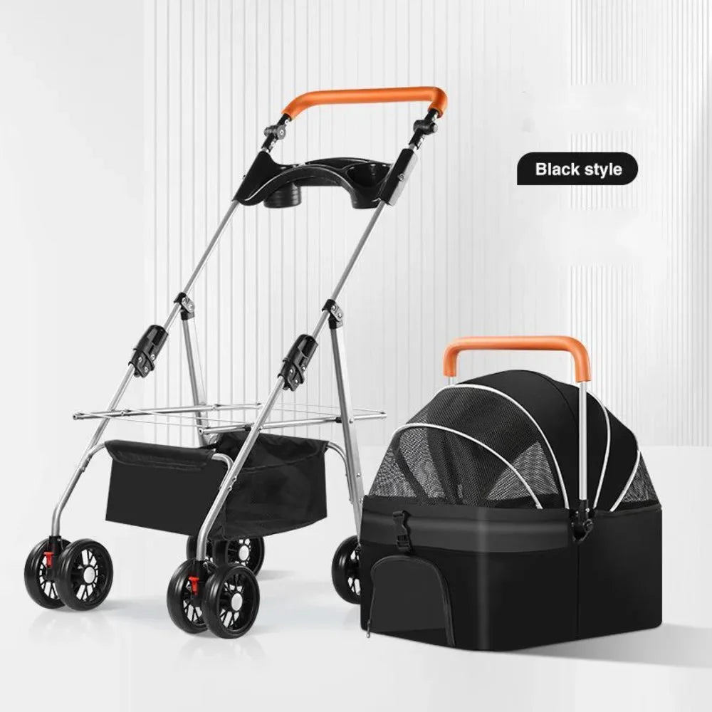Pet Stroller For Dogs, Cats, And Dogs, Lightweight And Foldable Bag, Detachable External Push, Dog Walking, Detachable Carrying