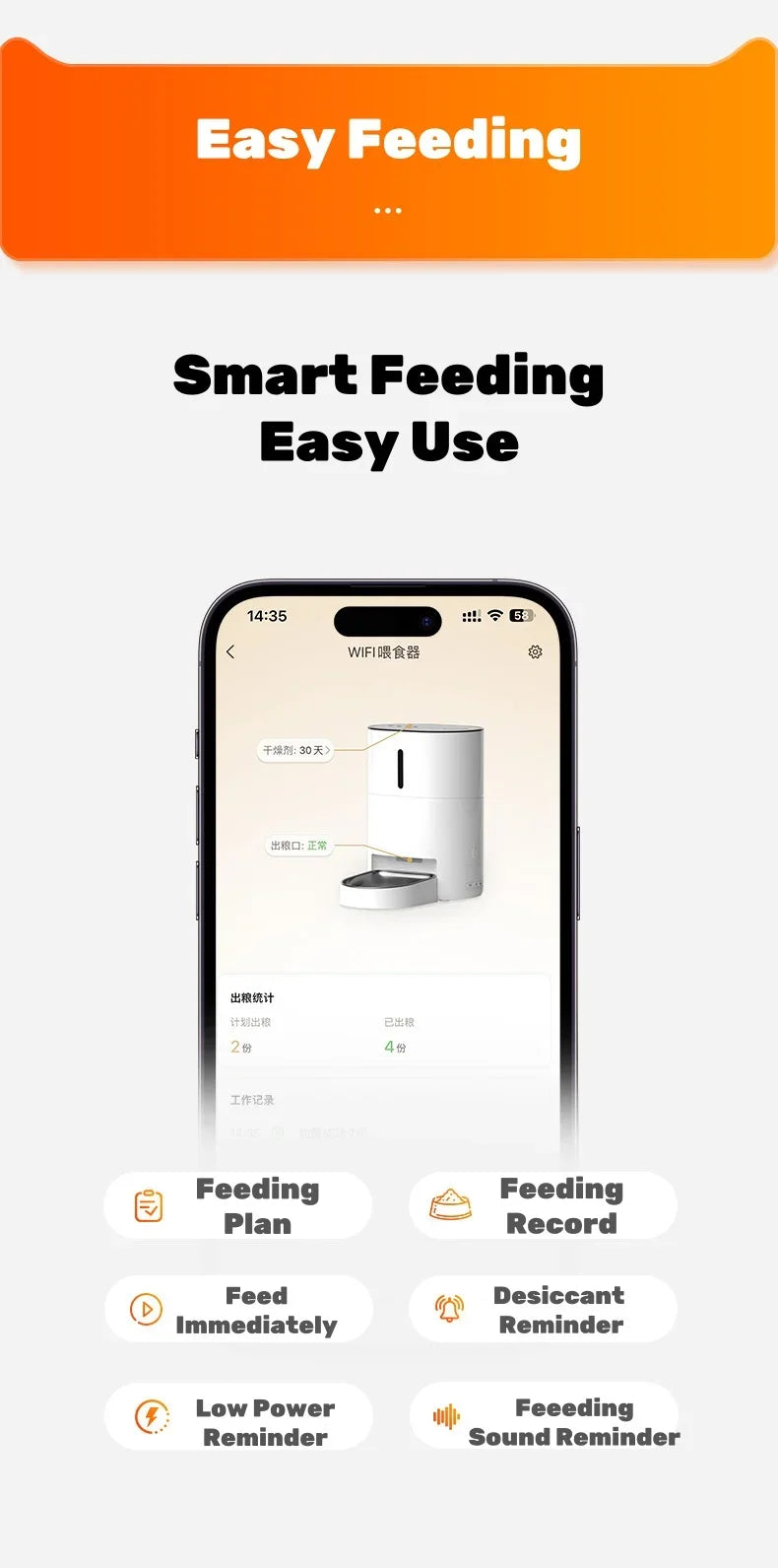 Video Automatic Pet Feeder with HD Camera, Food Dispenser for Cats and Dogs WiFi Smart Feeder with Camera 4L 2-Way Audio,Mobile