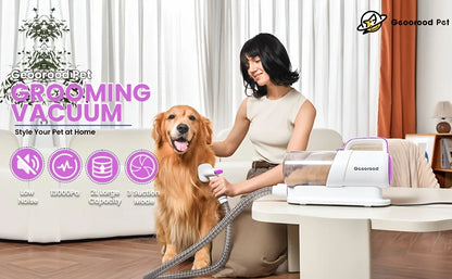 Pet Paw Grinding、Clippers And Dog Brush Dog Grooming Vacuum Kit，Suitable quiet dogs and cats at home（purple）