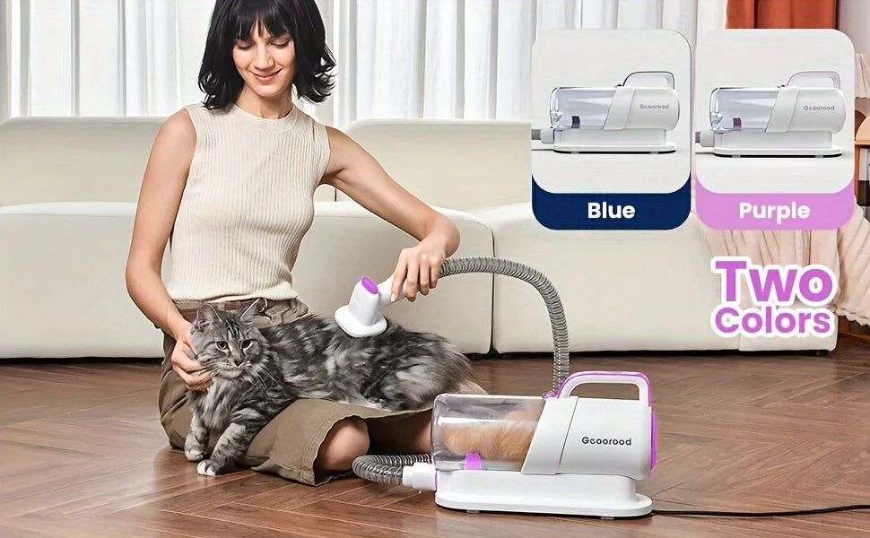 Pet Paw Grinding、Clippers And Dog Brush Dog Grooming Vacuum Kit，Suitable quiet dogs and cats at home（purple）