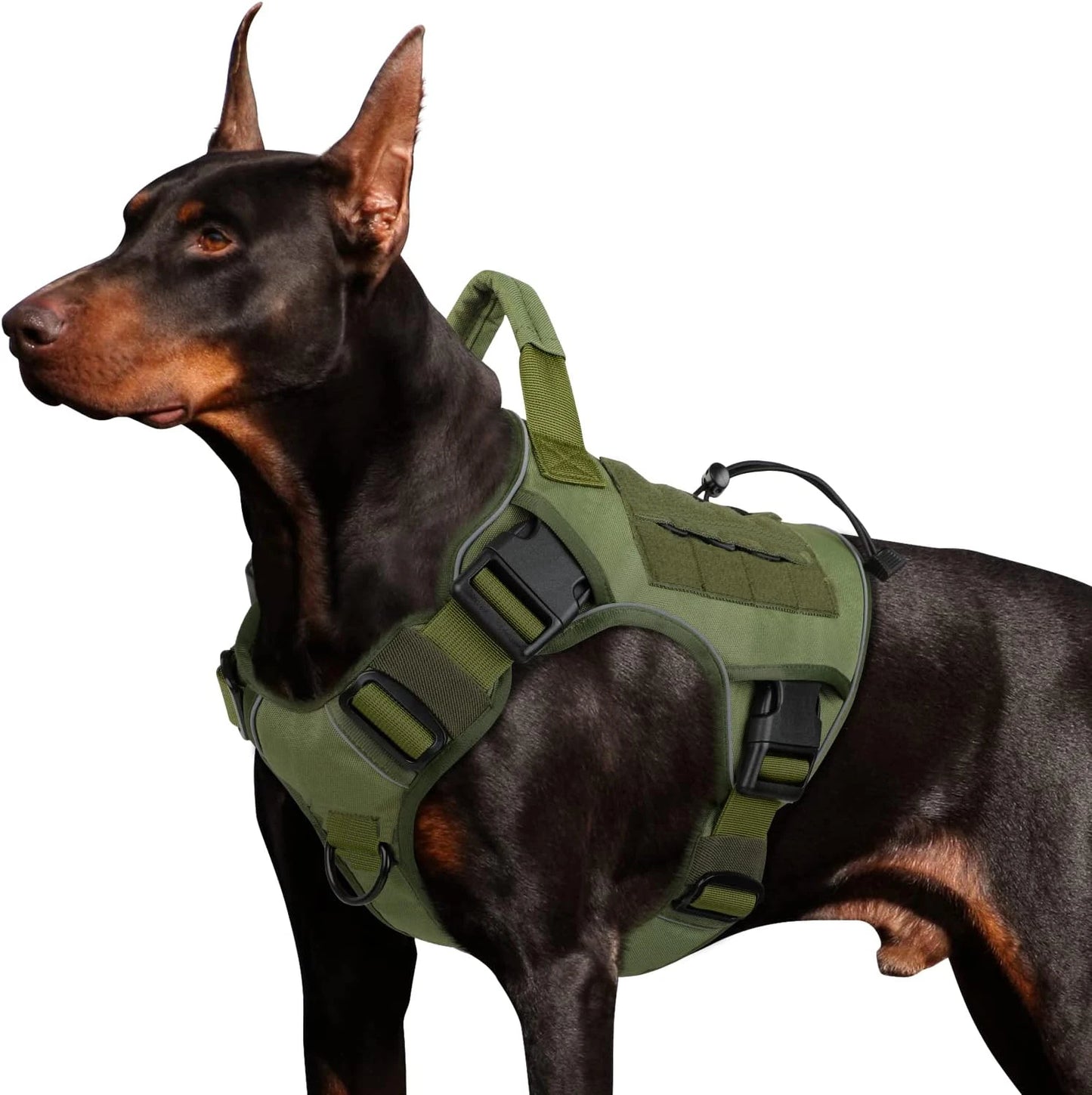 Adjustable No-Pull Tactical Dog Harness with Handle for Large Dogs - Reflective Military Vest for Labrador Retriever, Siberian H