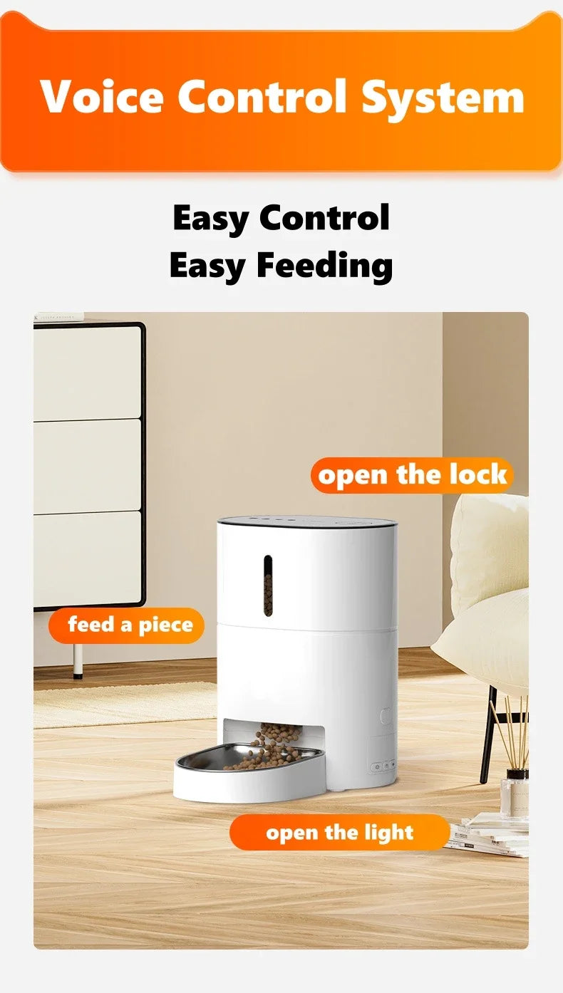 Video Automatic Pet Feeder with HD Camera, Food Dispenser for Cats and Dogs WiFi Smart Feeder with Camera 4L 2-Way Audio,Mobile