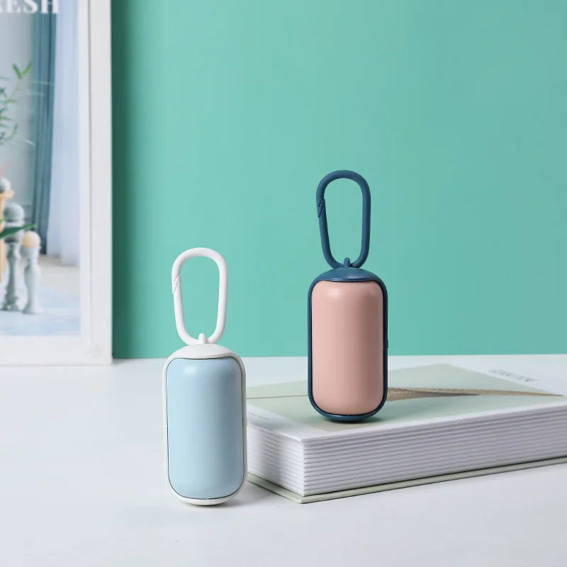 Dog Poop Bag Dispenser,Pet Waste Bag Holder for Leash with Carabiner Clip,with 15pcs Leak-proof Doggy Waste Bags for Dog Walking