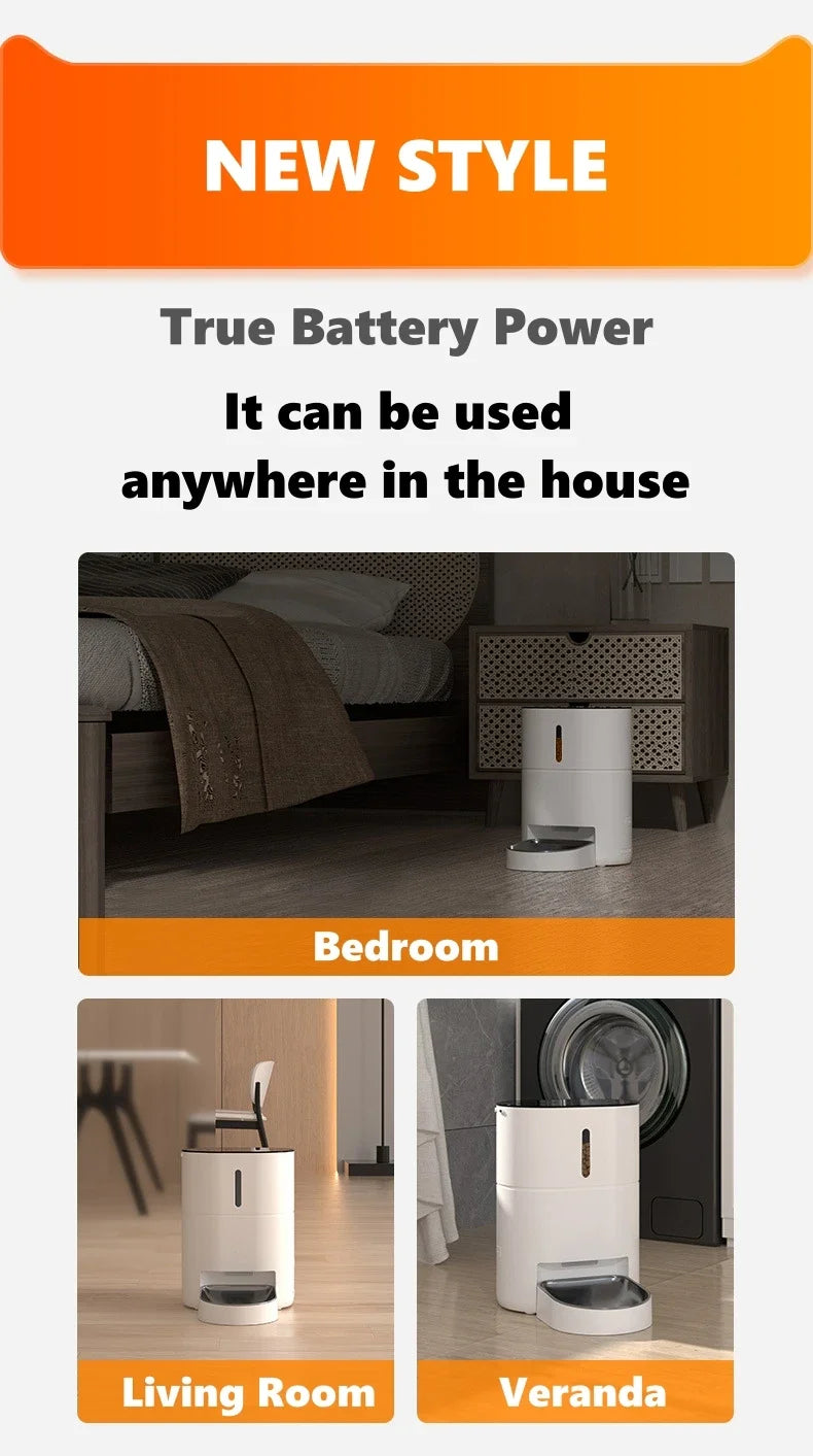 Video Automatic Pet Feeder with HD Camera, Food Dispenser for Cats and Dogs WiFi Smart Feeder with Camera 4L 2-Way Audio,Mobile