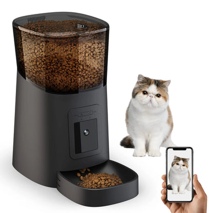 Video Automatic Pet Feeder with HD Camera, Food Dispenser for Cats and Dogs WiFi Smart Feeder with Camera 4L 2-Way Audio,Mobile