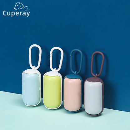 Dog Poop Bag Dispenser,Pet Waste Bag Holder for Leash with Carabiner Clip,with 15pcs Leak-proof Doggy Waste Bags for Dog Walking