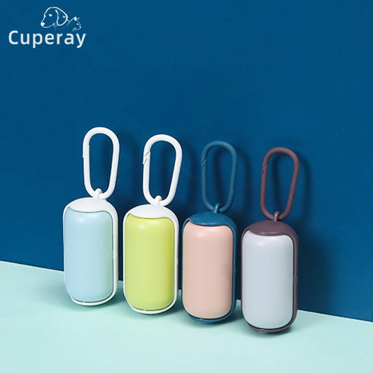 Dog Poop Bag Dispenser,Pet Waste Bag Holder for Leash with Carabiner Clip,with 15pcs Leak-proof Doggy Waste Bags for Dog Walking