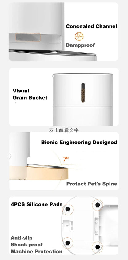 Video Automatic Pet Feeder with HD Camera, Food Dispenser for Cats and Dogs WiFi Smart Feeder with Camera 4L 2-Way Audio,Mobile