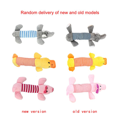 Fit for All Pets Dog Cat Fleece Toys Popular Squeak Chew Sound Dolls Elephant Duck Pig Pet Funny Plush Toys